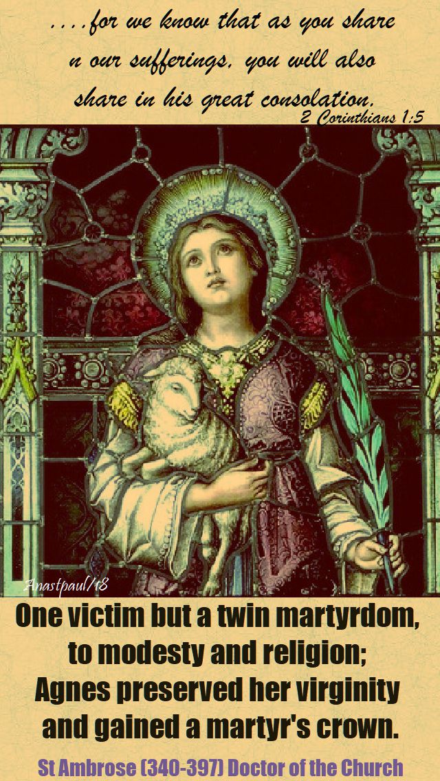 one victim but a twin martyrdom - st ambrose on st agnes - 21 jan 2018