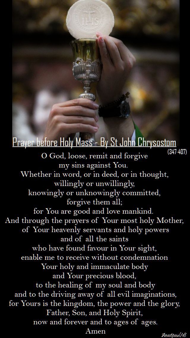 prayer before holy mass - st john chrysostom - 21 jan 2018