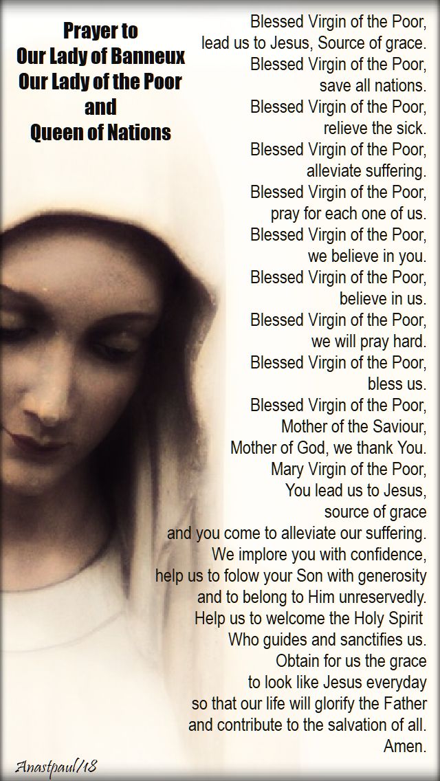 prayer to our lady of banneux - 14 jan 2018