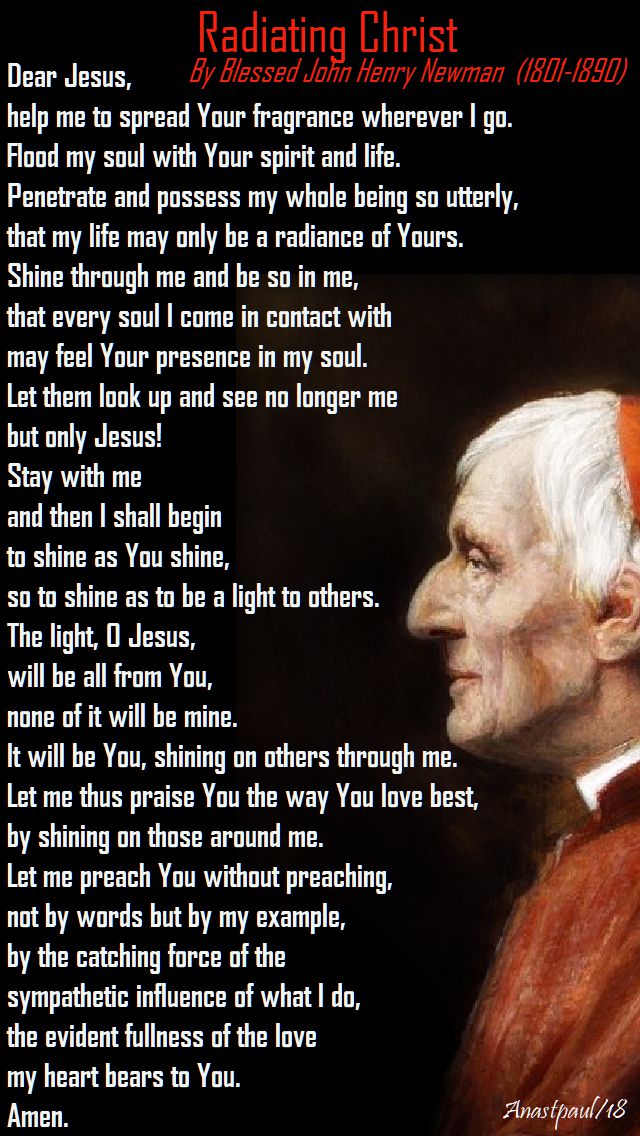 radiating christ - bl john henry newman - 9 jan 2018