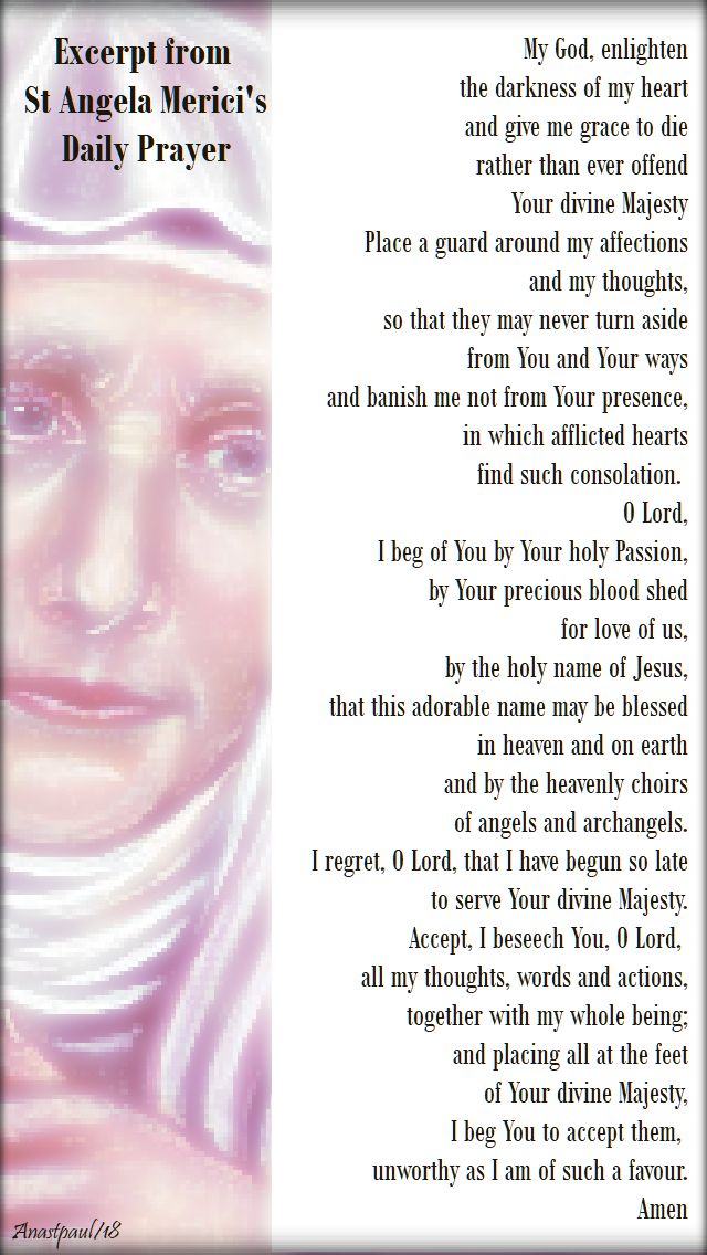 st angela merici's prayer - 27 jan 2018