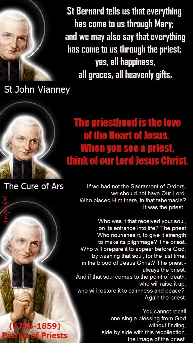 st john vianney - 3 quotes on the priesthood - 19 jan 2018