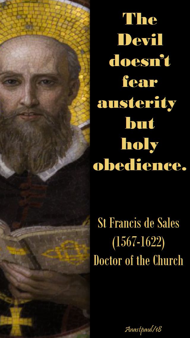 the devil doesn't fear - st francis de sales - 26 jan 2018