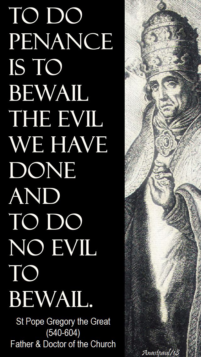to do penance - st pope gregory the great - 29 jan 2018