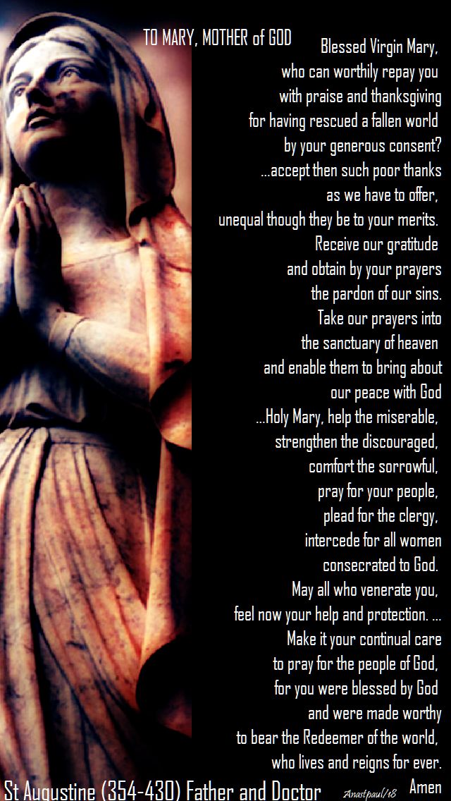 to mary mother of god - st augustine - 1 jan 2018