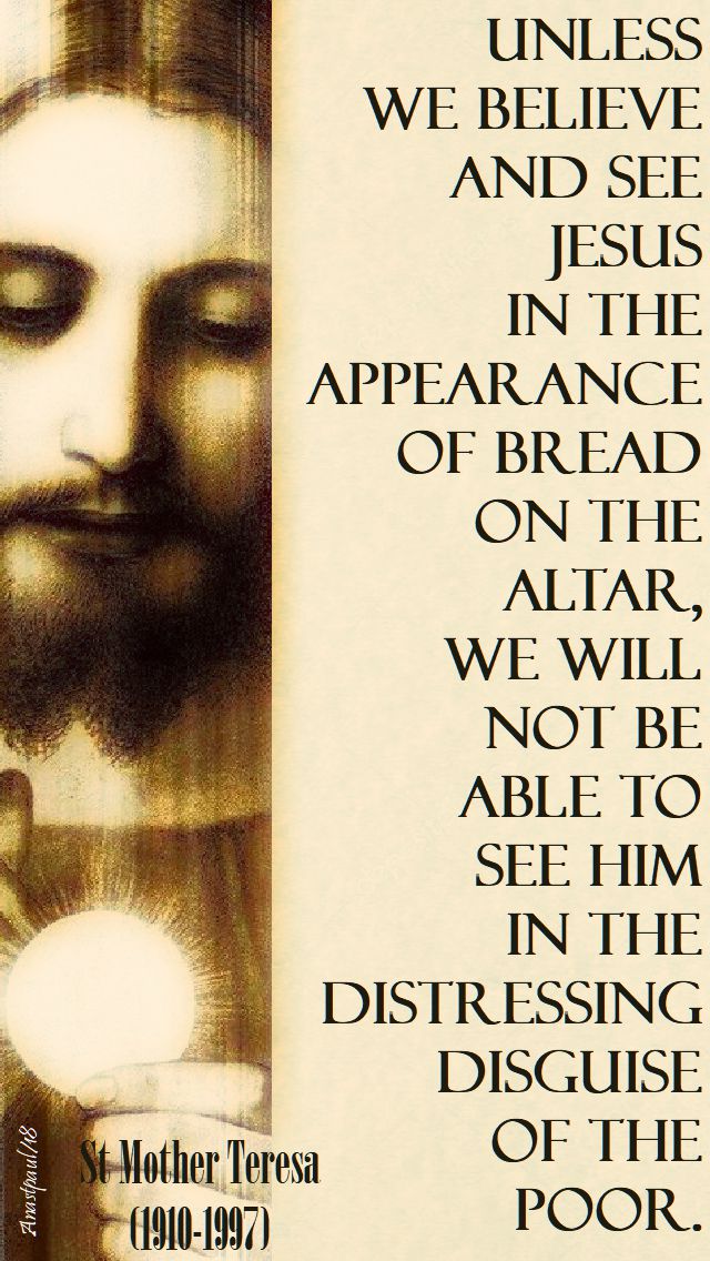 unless we believe - st mother teresa - 18 jan 2018