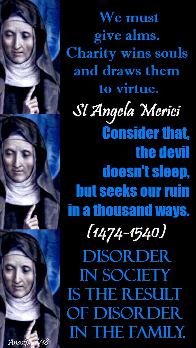 we must give alms - st angela merici - 27 jan 2018