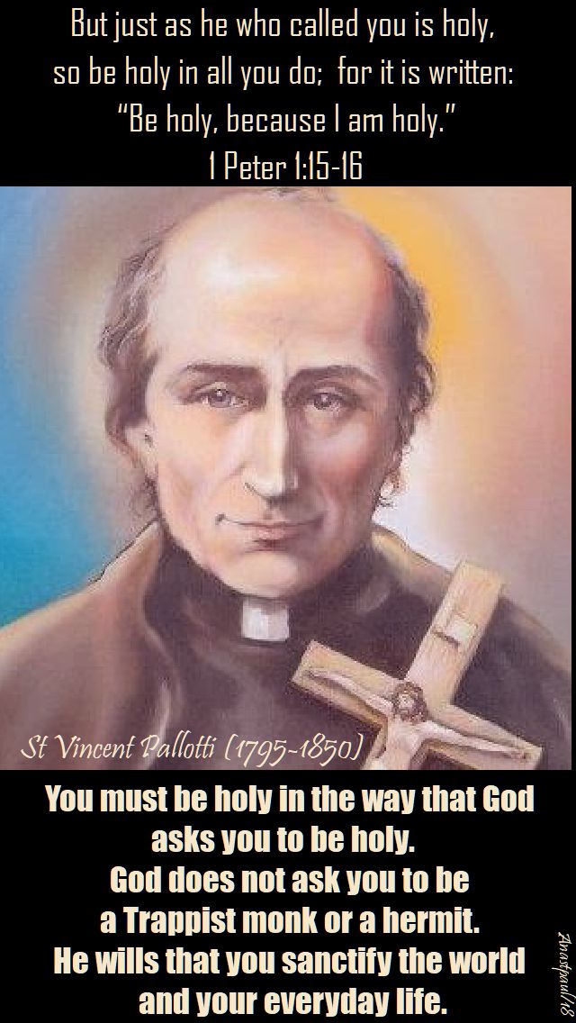 you must be holy - st vincent pallotti - 22 jan 2018