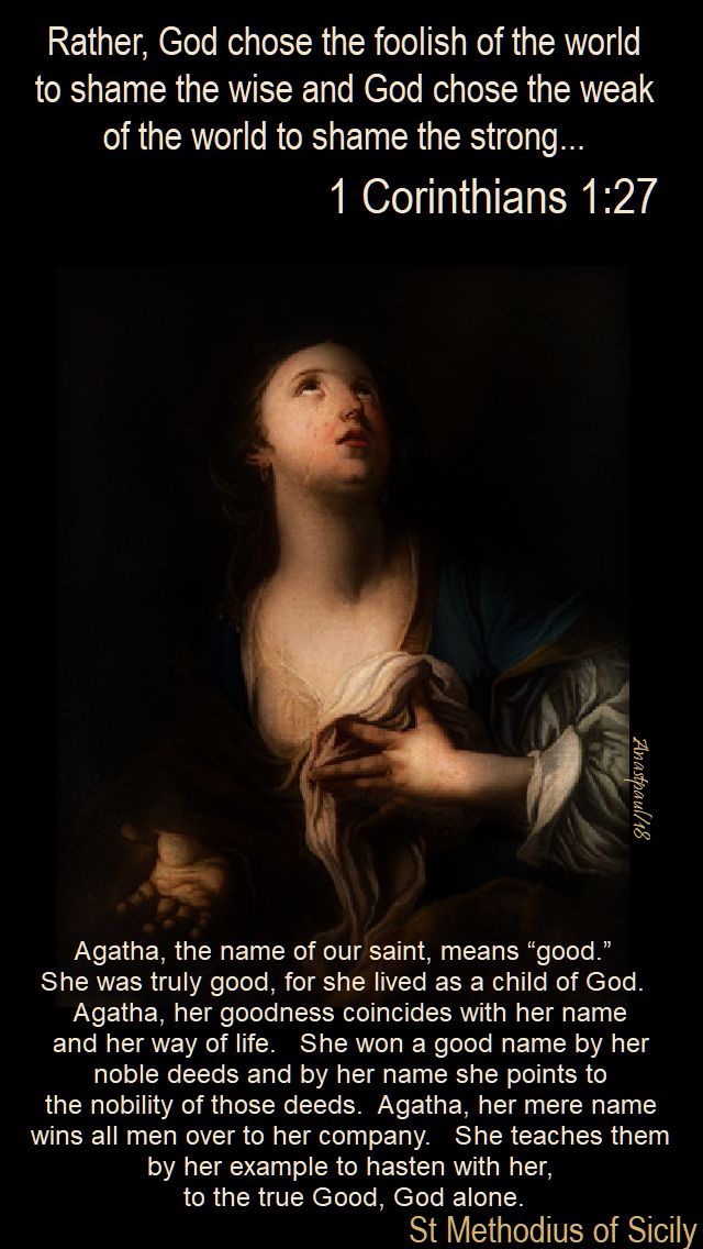 agatha, the name of our saint - st methodius of sicily - 5 feb 2018