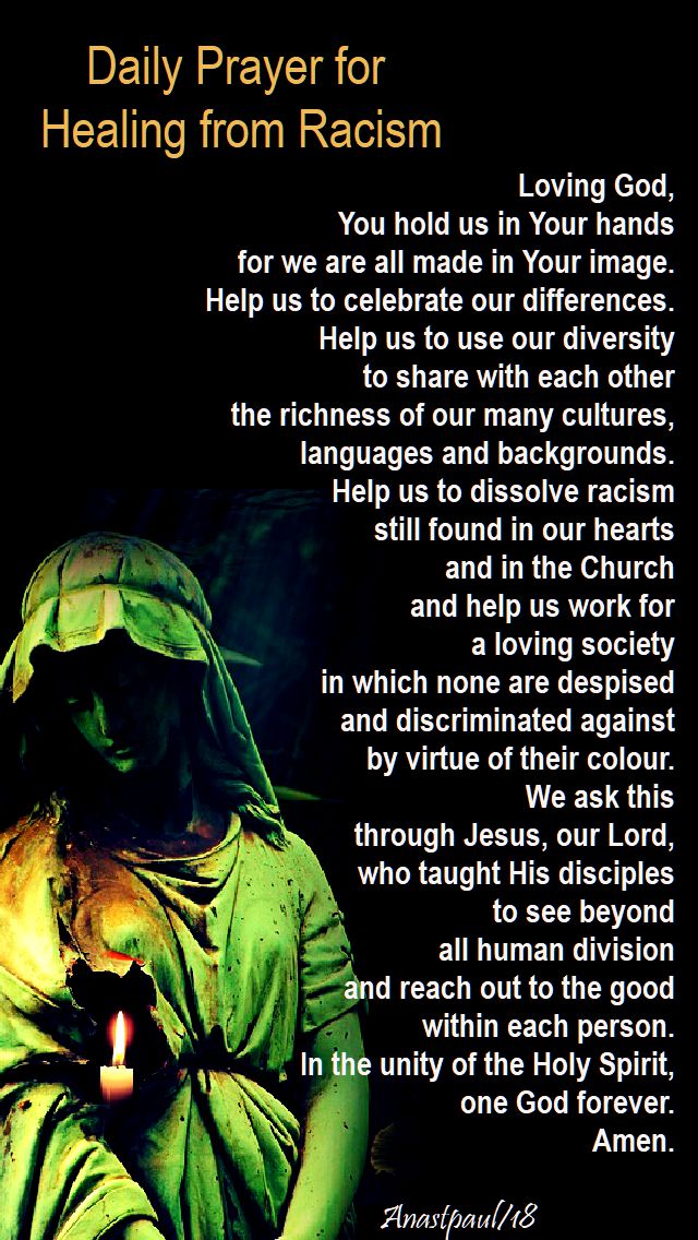 daily prayer for healing from racism - 23 feb 2018