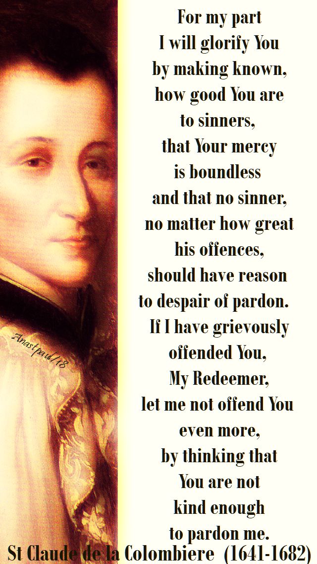 for my part i will glorify you - st claude de la colombiere - 15 feb 2018