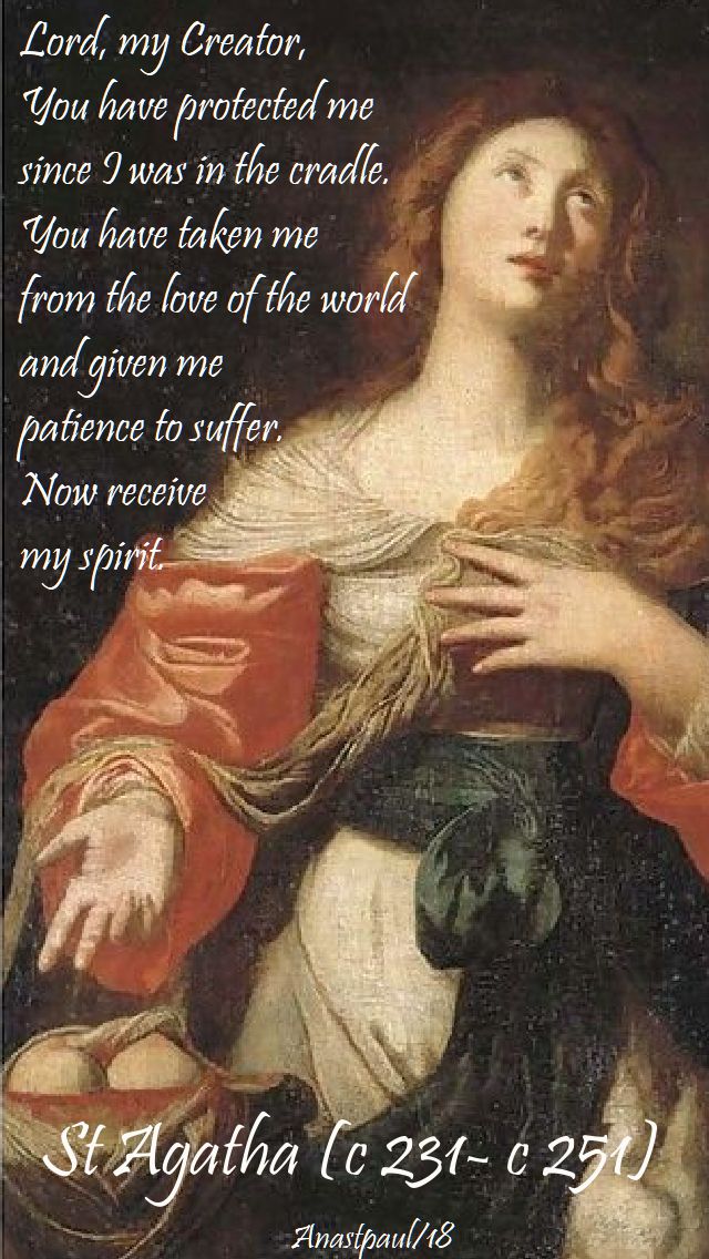 lord, my creator - st agatha - 5 feb 2018