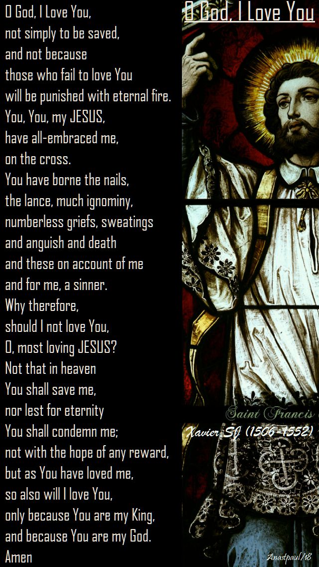 o god i love you - st francis xavier - 6 feb 2018