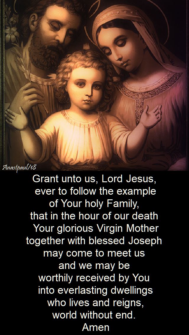 prayer for the help of the holy family - 1 feb 2018