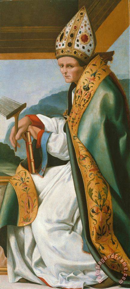 Saint Blaise Painting by Pere Fernandez; Saint Blaise Art Print for sale