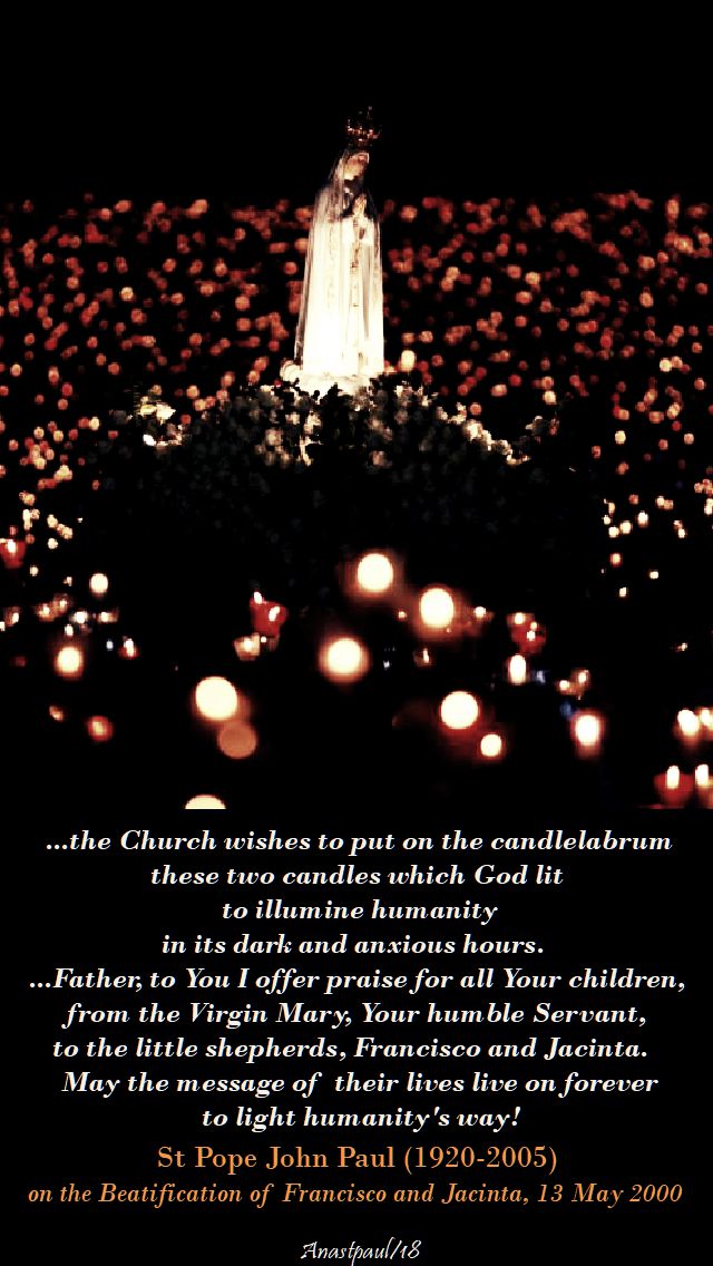 the church wishes to put on the candlelabrum - st john paul - 20 feb 2018