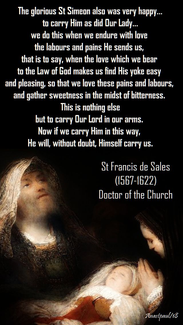 the glorious st simeon - st francis de sales - 2 feb 2018