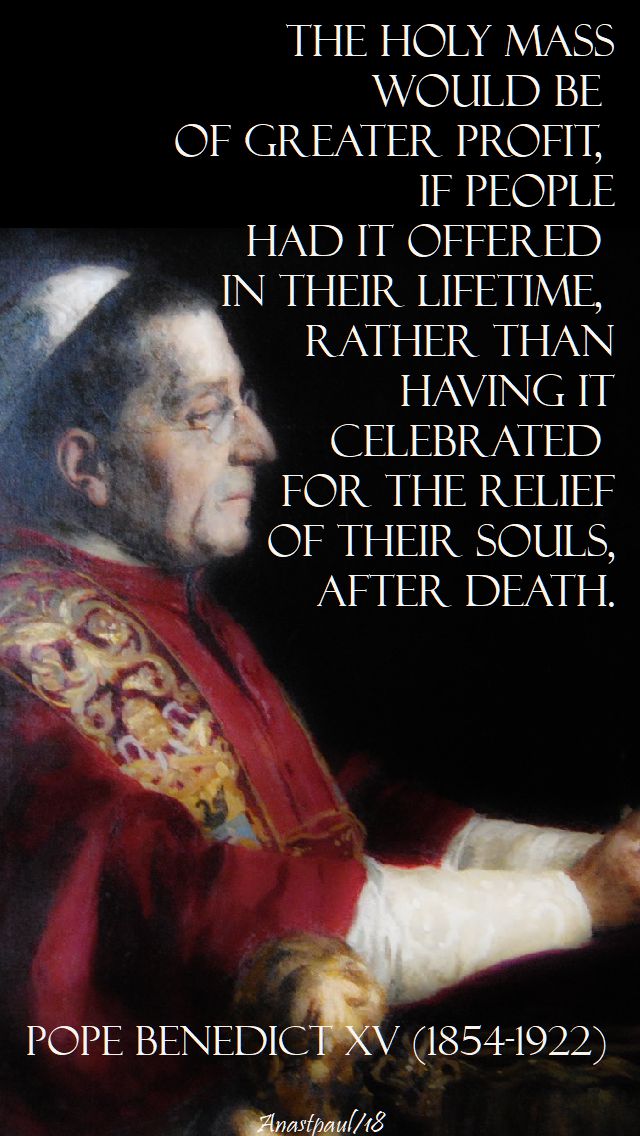 the holy mass - pope benedict XV