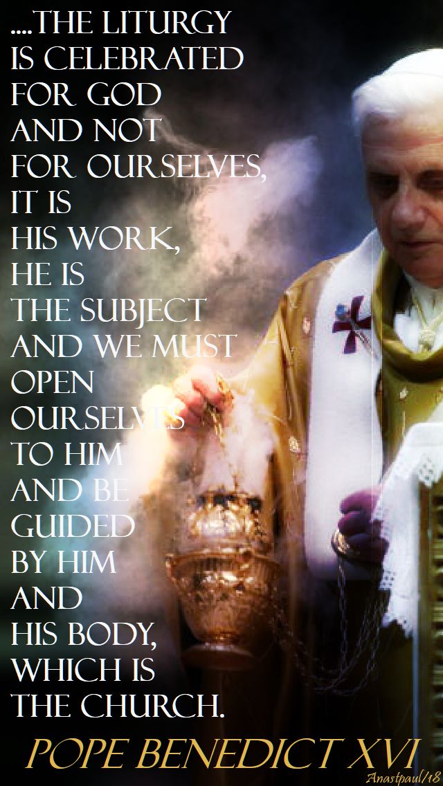 the liturgy is celebrated - pope benedict = 11 feb 2018 sunday reflection