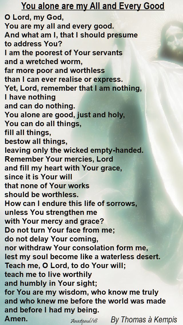 you alone are my all and every good - st thomas a kempis - 14 feb 2018