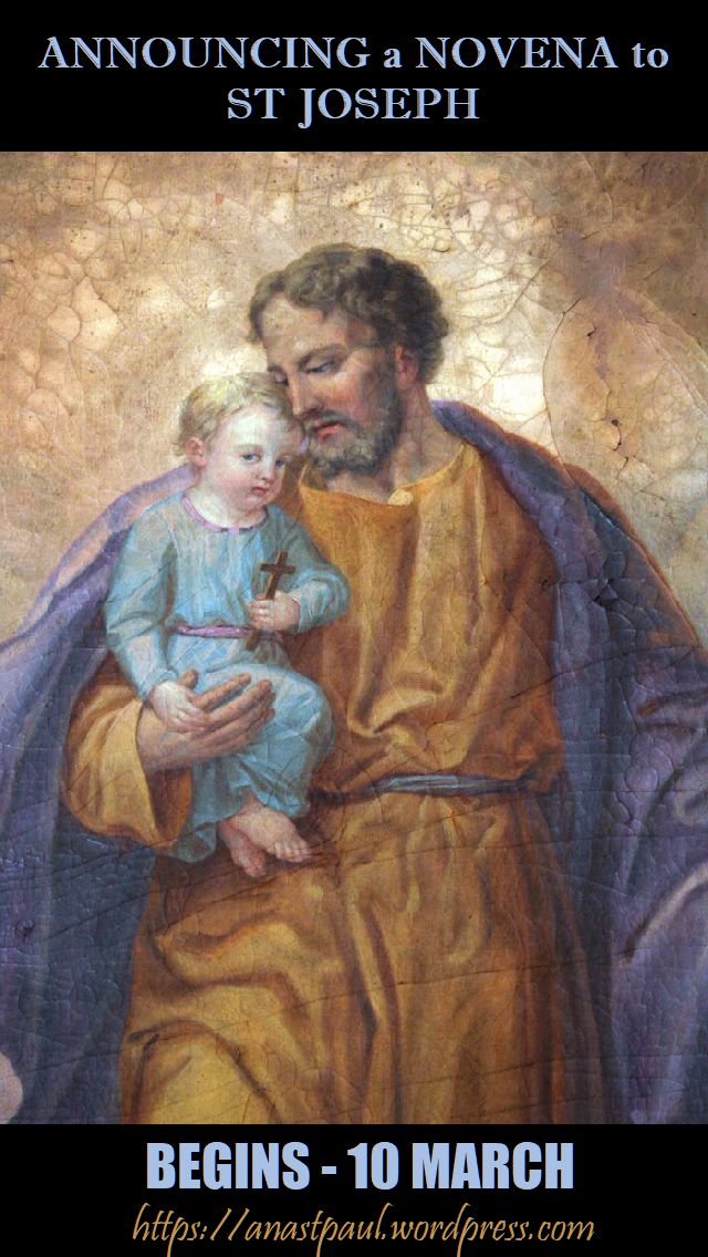 announcing a novena to st joseph - begins 10 march - 5 march 2018