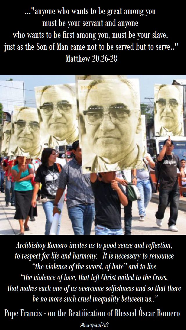 archbishop romero invites us to good sense - pope francis - 24 march 2018