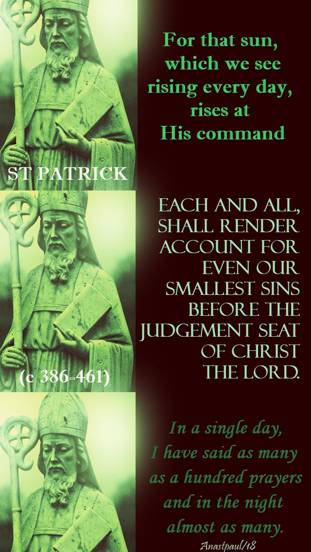 for that sun, which we see - st patrick - 17 march 2018