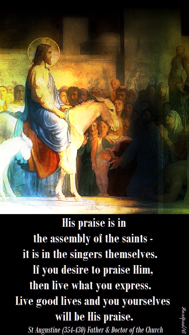 his praise is in the assembly of saints - st augustine - 25 march 2018 palm sunday