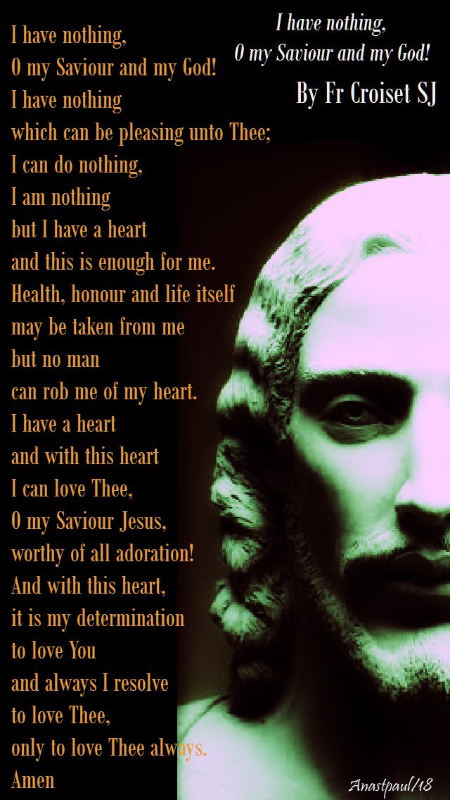 i have nothing o my saviour and my god - fr croiset sj - 14 march 2018