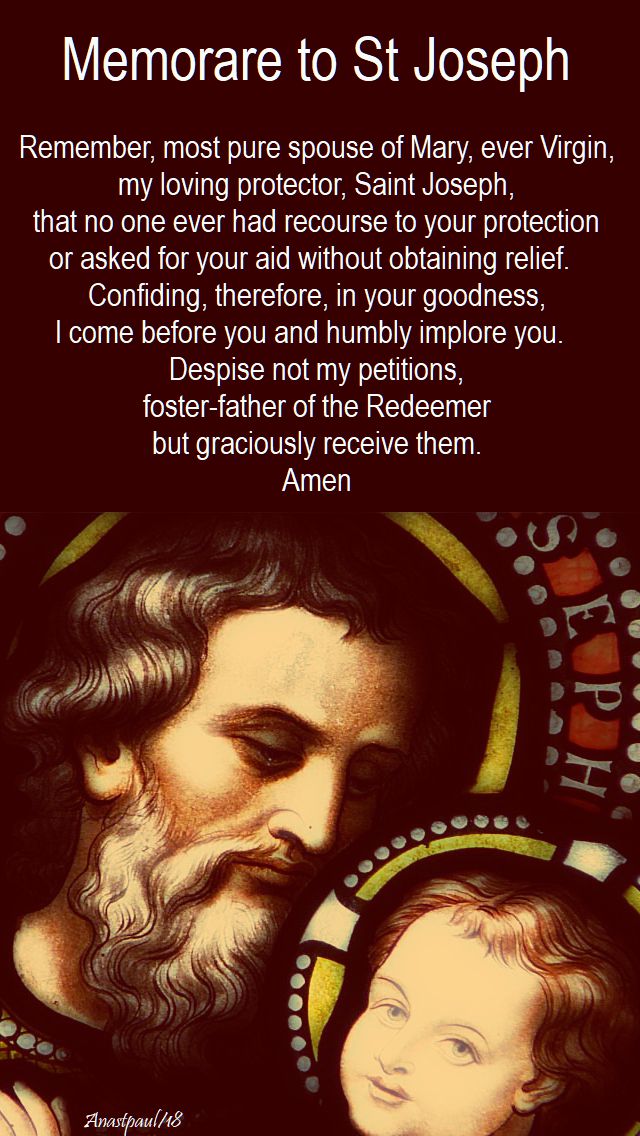 Memorare to St Joseph - 10 march 2018