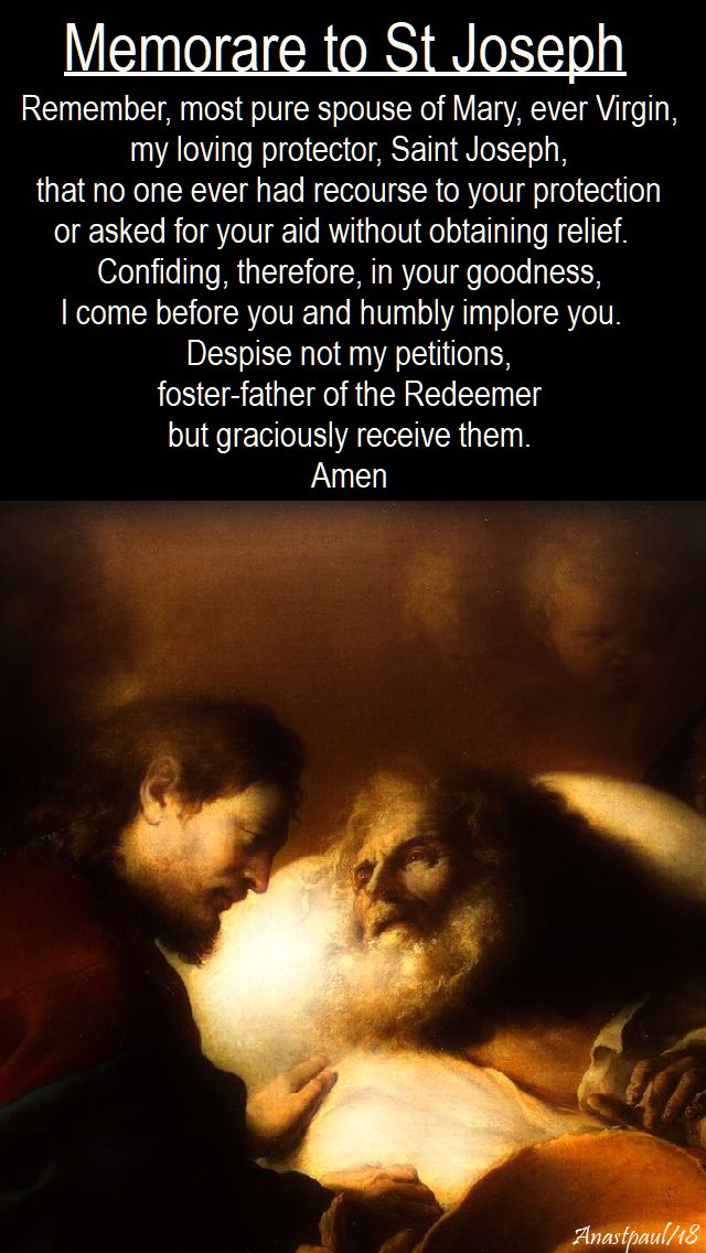 Memorare to St Joseph - DAY FOUR - SCHEDULED 13 march 2018