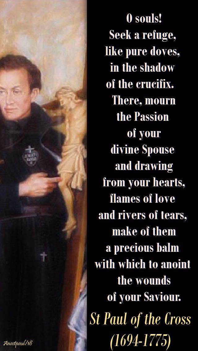 o souls, seek a refuge - st paul of the cross - 26 march 2018
