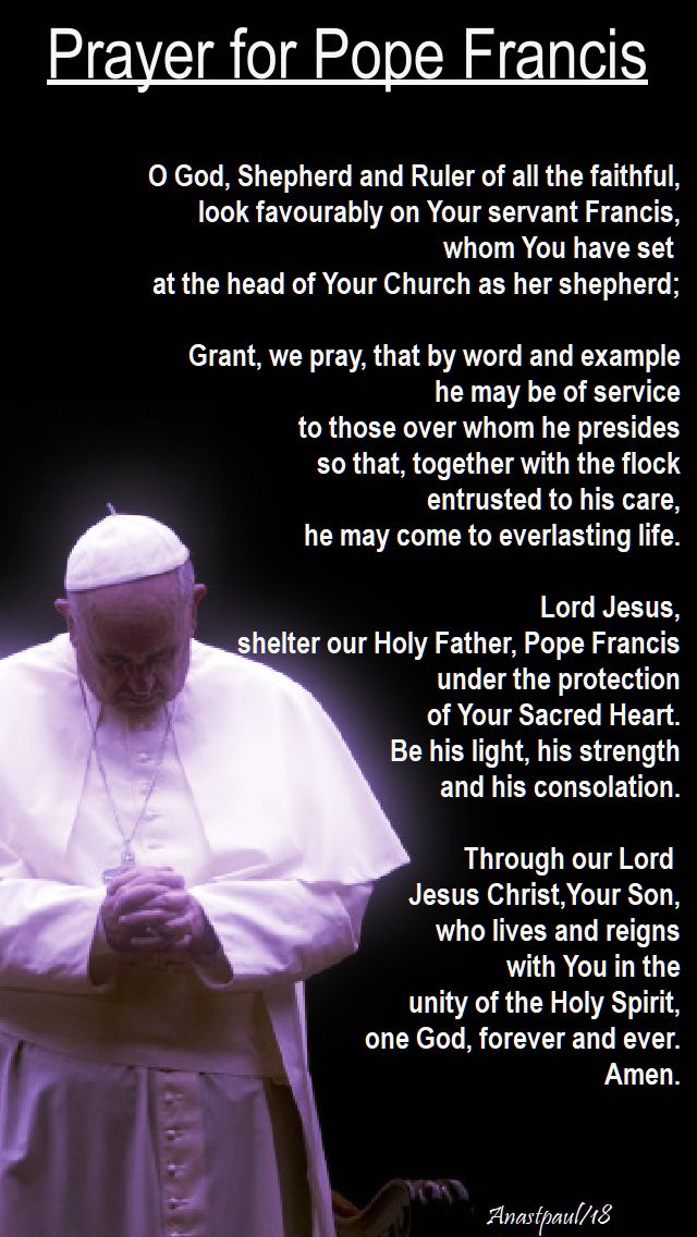 prayer for pope francis - 5th anniversary - 13 march 2018
