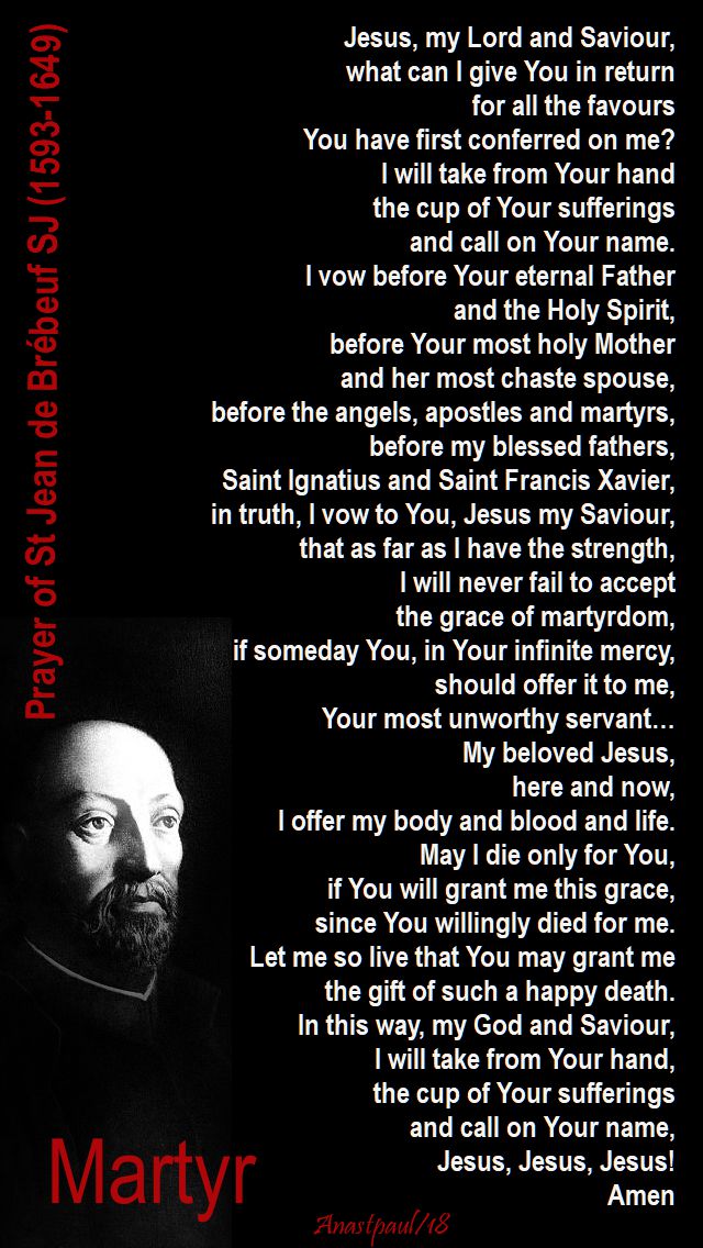 prayer of st jean de brebeuf - 16 march 2018
