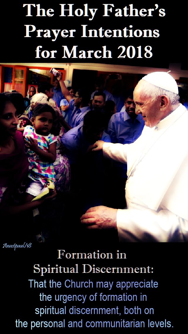 the holy father's prayer intentions for march 2018