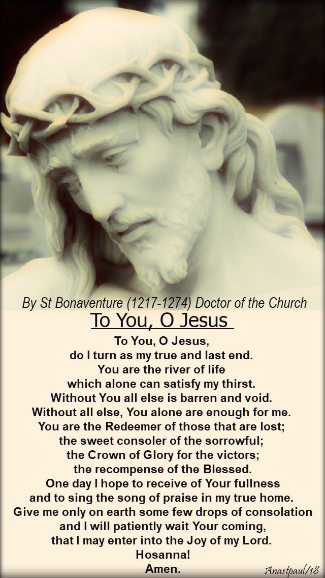 to you, o Jesus - by st bonaventure - palm sunday - 25 march 2018