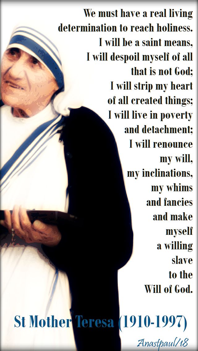 we must have a ral living - st mother teresa - speaking of sanctity - 21 march 2018