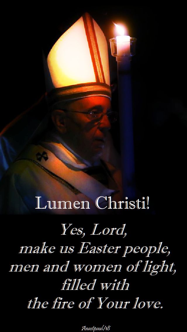 yes lord, make us easter people - 31 march 2018 - holy sat