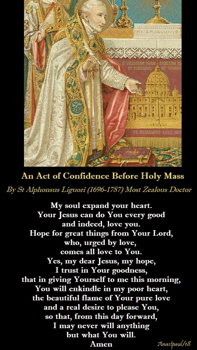 ac act of confidence before Holy Mass - st Alphonsus - 29 april 2018 - 5th sunday of easter