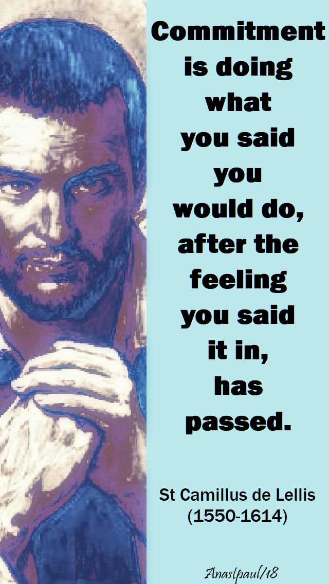 commitment is - st camillus de lellis - 23 april 2018