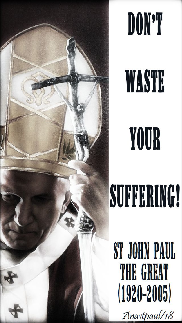 don't waste your suffering - st john paul - 27 april 2018