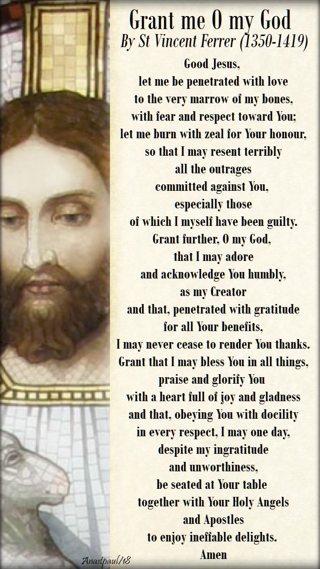 good jesus let me be penetrated with love - st vincent ferrer - 5 april 2018