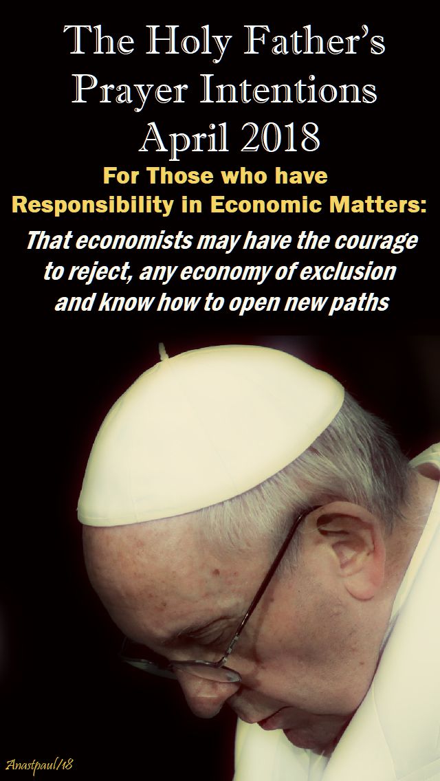HOLY FATHER'S PRAYER INTENTIONS APRIL 2018