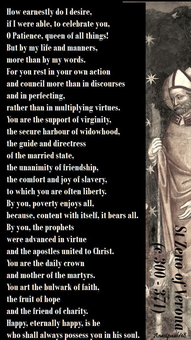 how earnestly do i desire (on patience) - st zeno - 12 april 2018