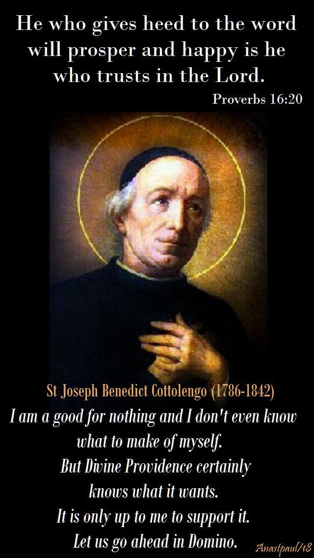 i am a good for nothing - st joseph benedict cottolengo - 30 april 2018