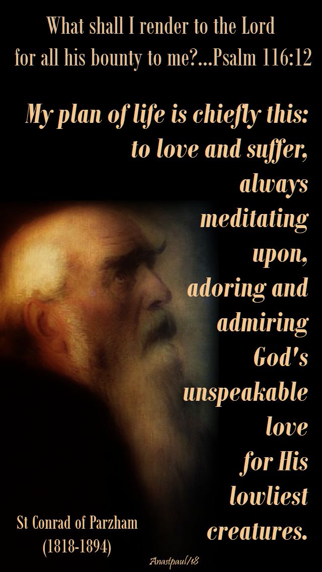 my plan of life is chiefly this - st conrad of parzham - 21 april 2018