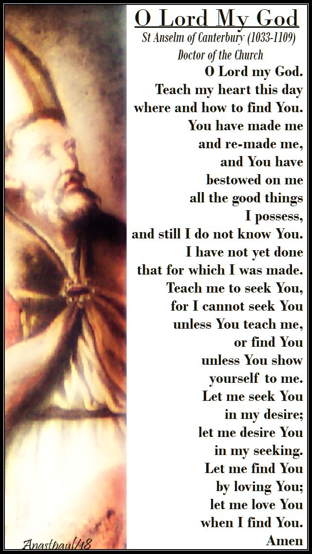 o lord my god - st anselm - 13 april 2018