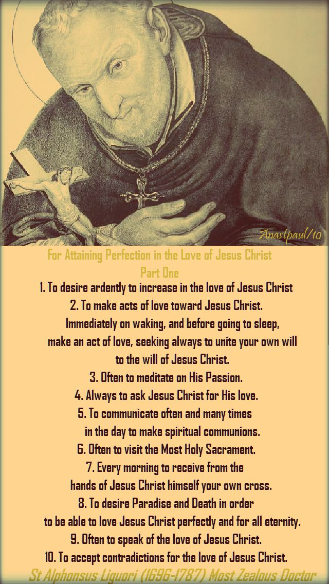 st alphonsus - for attaining perfection - part one - 20 april 2018