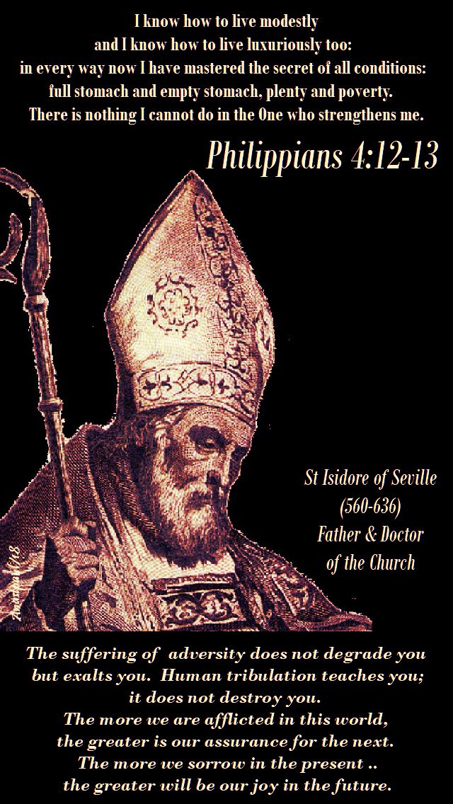 the suffering of adversity - st isidore - 4 april 2018