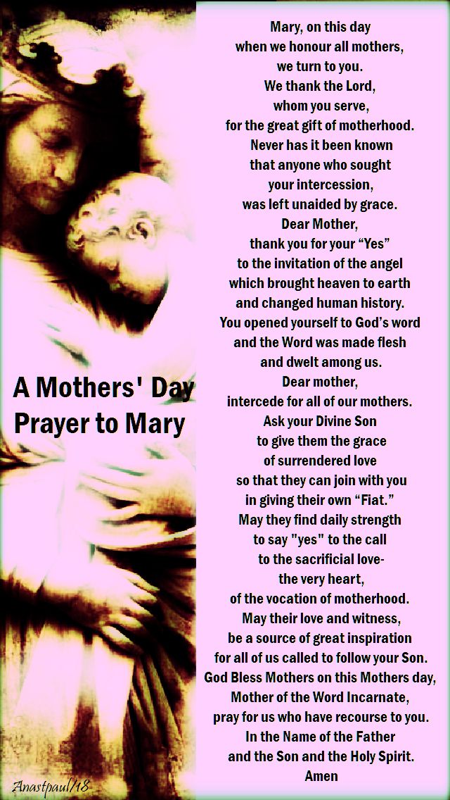 a mother's day prayer to Mary - no 2 - pink - 13 may 2018
